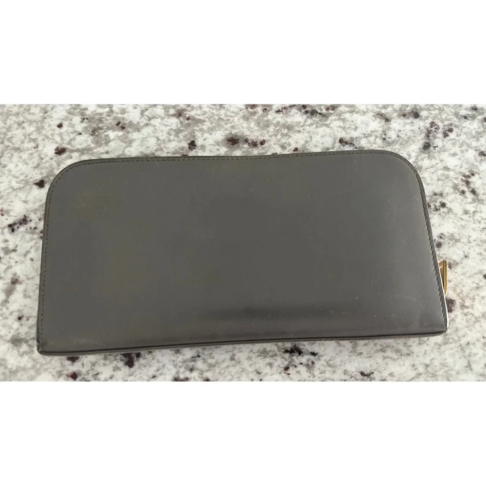 Saint Laurent Paris gray long zip-around wallet